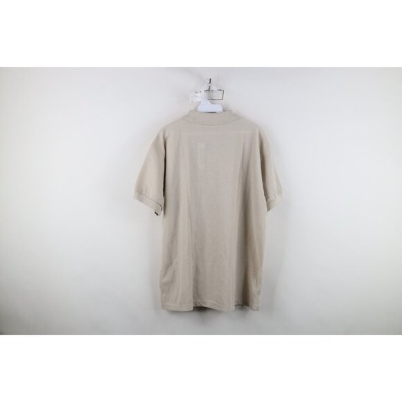 Deadstock Vintage 90s Streetwear Womens Size Large Blank Golf Polo Shirt Beige - Picture 9 of 11